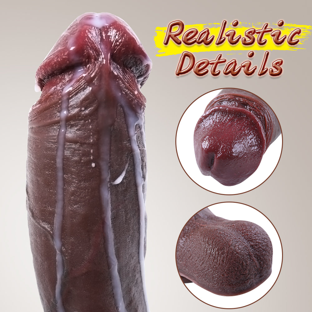 Huge Dildo,10.43 in Brown Dildos Lifelike Skin-Touching Feeling,Thick Dildo with Strong Suction Cup,Big Silicone Dildo, Sex Toys for Couples Male & Female & Gays Brown Cobulipo