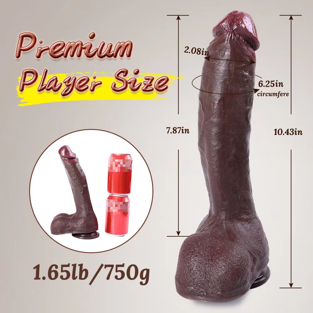 Huge Dildo,10.43 in Brown Dildos Lifelike Skin-Touching Feeling,Thick Dildo with Strong Suction Cup,Big Silicone Dildo, Sex Toys for Couples Male & Female & Gays Brown Cobulipo