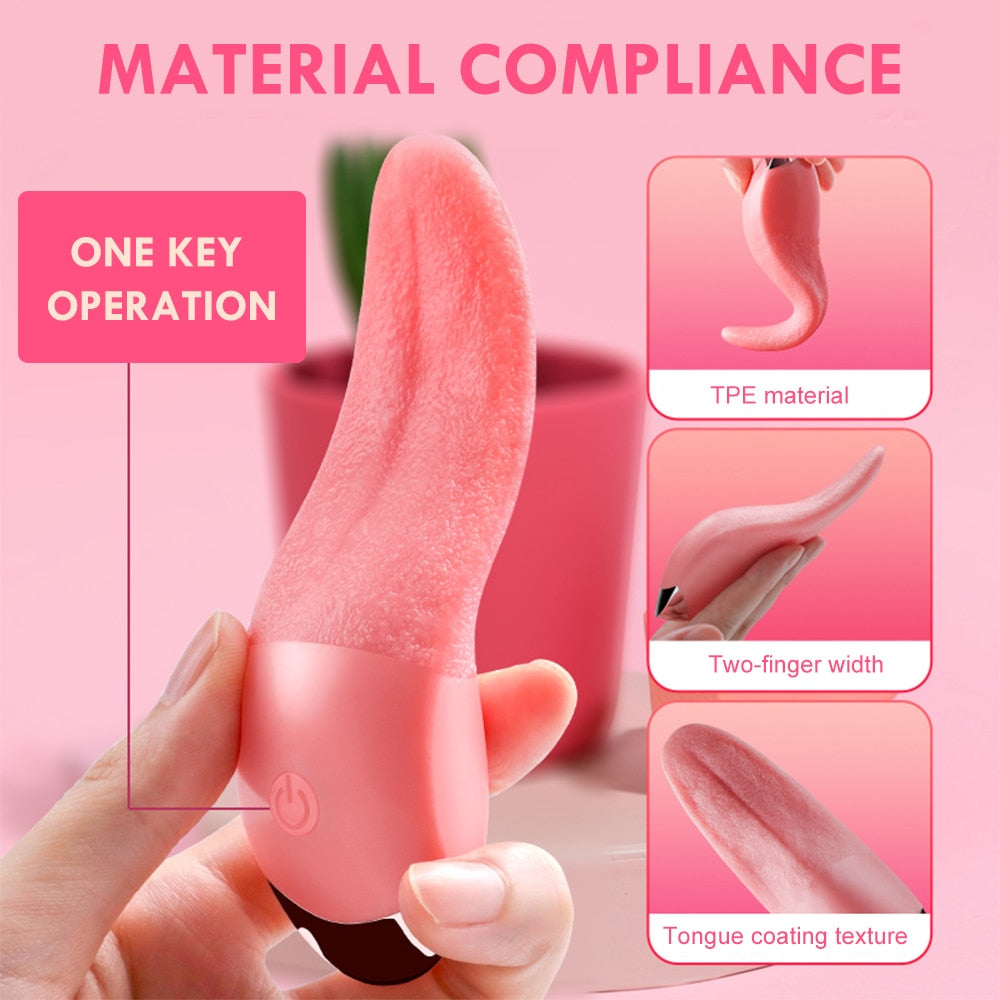 Soft Tongue Licking Clitoral Vibrator Mini Clit Sex Toys for Women Cobulipo