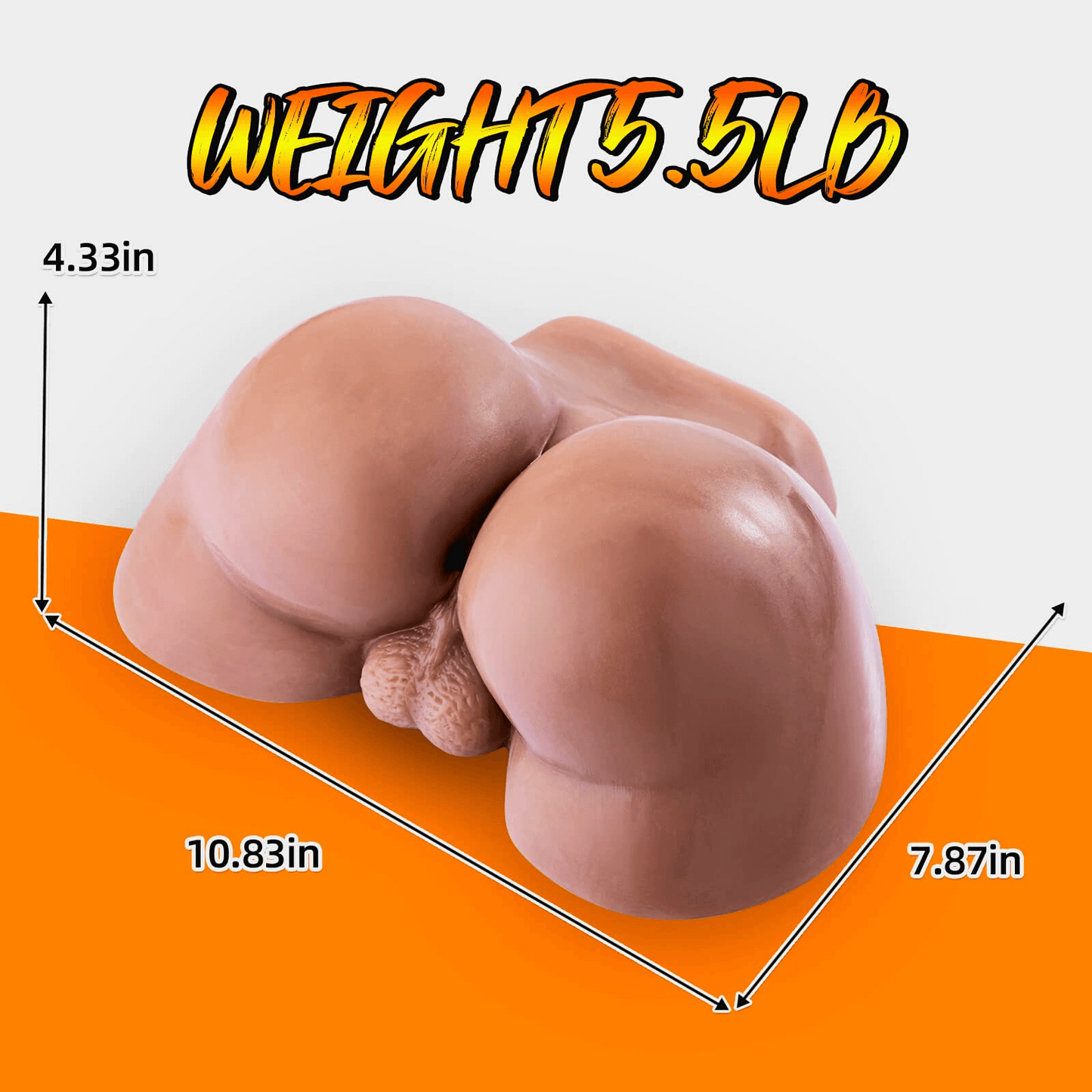 5.5Lb Lifelike Sex Doll for Gay Male Masturbator Realistic Pussy with Testicles Anus Male Stroker Sex Toy for Masturbation Brown Cobulipo