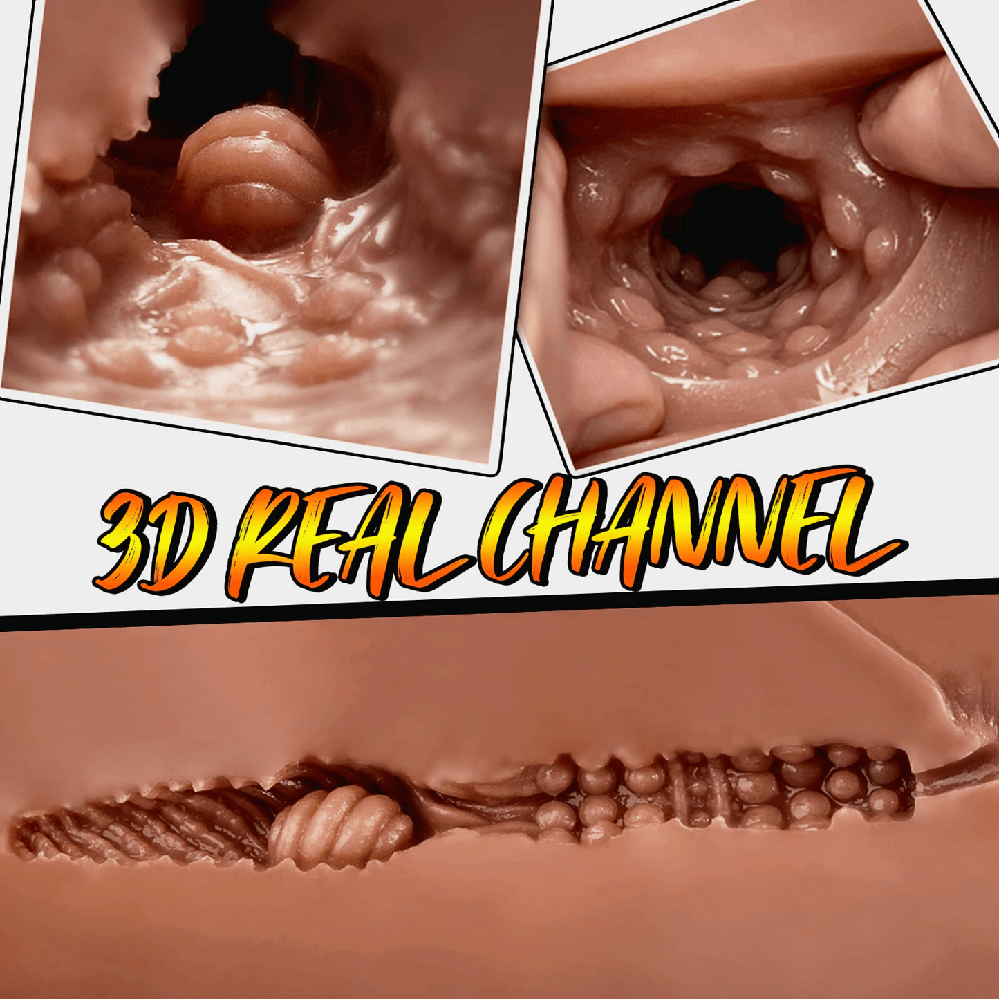 5.5Lb Lifelike Sex Doll for Gay Male Masturbator Realistic Pussy with Testicles Anus Male Stroker Sex Toy for Masturbation Brown Cobulipo